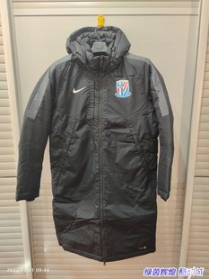 正品耐克NIKE中超上海申花球员版长款棉服足球训练棉衣777917