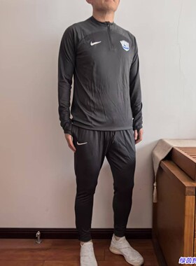 FD3700耐克NIKE中超沧州球员版24款足球训练服长袖卫衣半拉链T恤