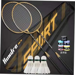 badminton Set rackets羽毛球拍2只装 成人合金分体娱乐练习