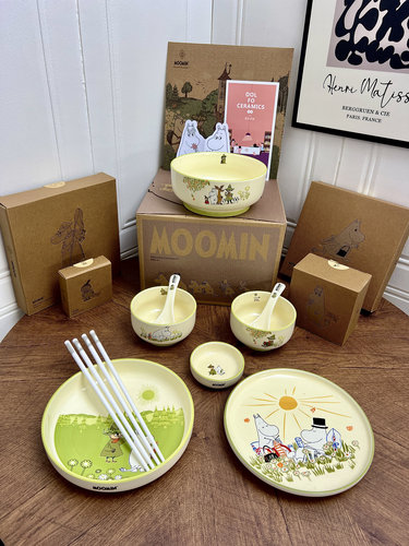 餐具套装釉下彩姆明餐具礼盒包装