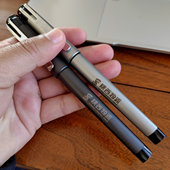 得力S107中性笔黑色子弹头签字笔商务办公用笔定制刻字小学生1.0