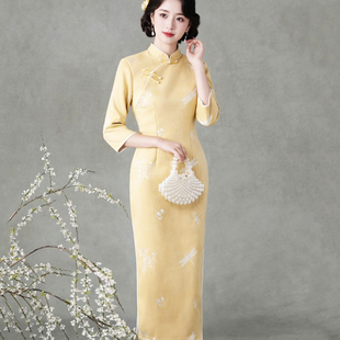 斜襟盘扣气质年轻中式 旗袍 国风答谢回门出阁订婚新娘敬酒结婚便装