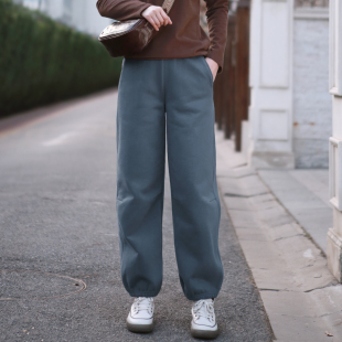 卫裤 运动裤 女抓绒加厚保暖休闲女款 松紧腰修身 萝卜裤 春秋款