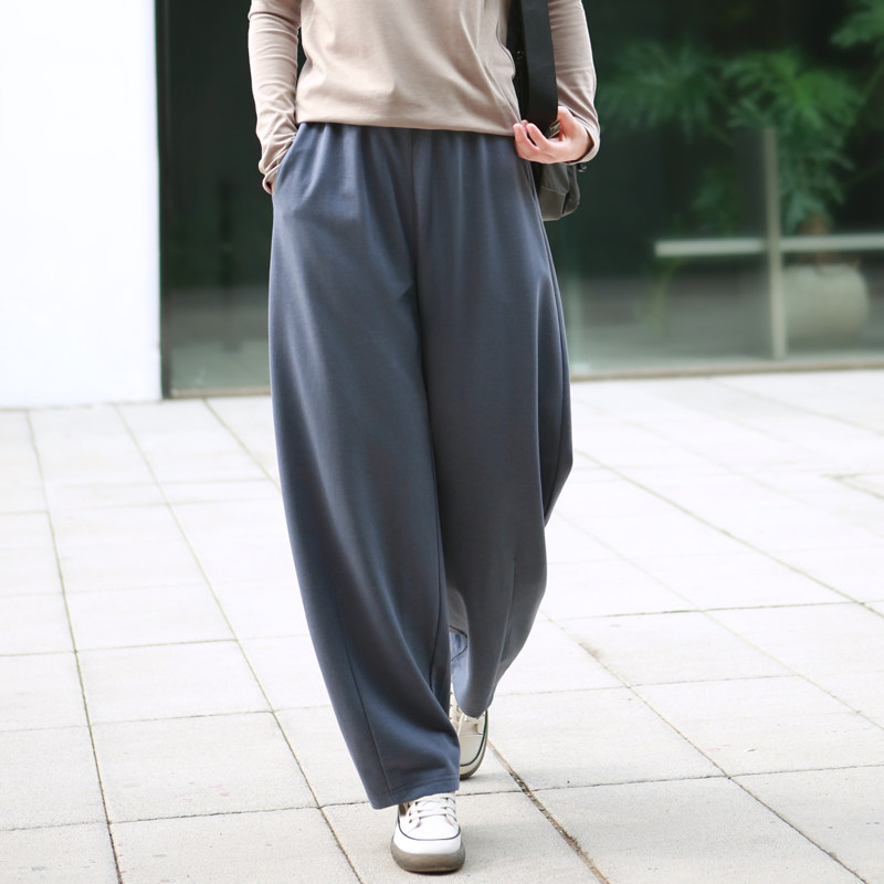 帛色2025秋季薄款卫裤女灯笼裤三季款宽松舒适休闲裤女针织萝卜裤,女装/女士精品,休闲裤,淘宝优惠券,粉丝福利购,淘宝优惠卷