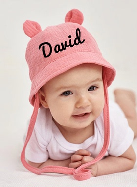 Customized name baby hat定制名字婴儿帽宝宝遮阳帽满月百日礼物