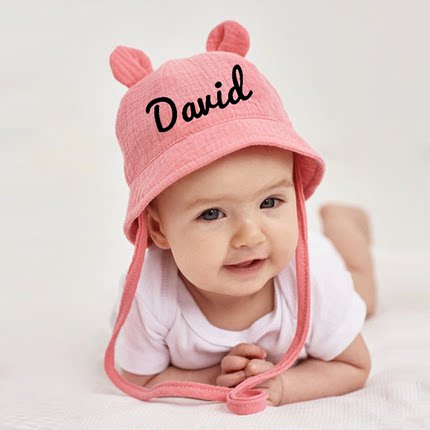Customized name baby hat定制名字婴儿帽宝宝遮阳帽满月百日礼物