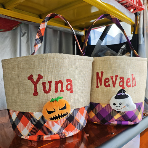 Halloween basket定制名字万圣节糖果袋儿童万圣节篮子万圣节礼物
