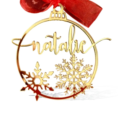 Custom Christmas Name Ornament定制名字圣诞球圣诞礼物圣诞装饰
