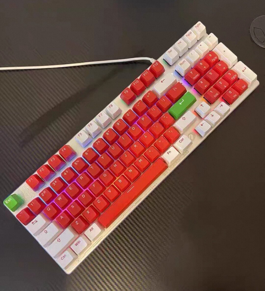 正品网吧款达尔优ck97红外青轴电竞游戏有线插拔轴机械键盘87键
