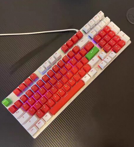 正品网吧款达尔优ck97红外青轴电竞游戏有线插拔轴机械键盘87键