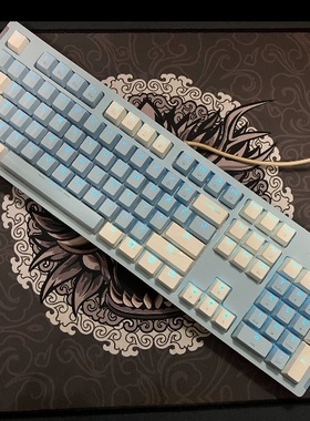 达尔优牧马人CK520红外光轴机械键盘网咖电竞游戏防尘热插拔蓝灰