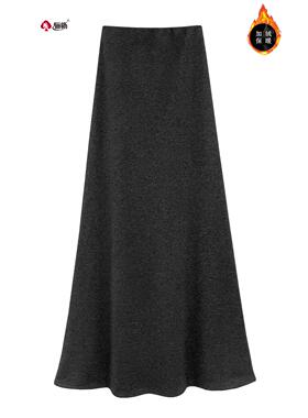 骊枥·LL6623 柔软针织半身裙女秋冬高腰A字鱼尾裙显瘦加绒长裙