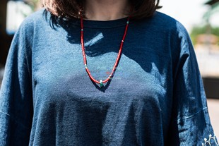 BLUE BLOOD手作天然松石古董白芯琉璃珠 摩根银币改造项链 手链