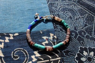 BLUE BLOOD绿松石 贝壳 古琉璃珠 摩根银币手链 暗夜行者宋轶同款