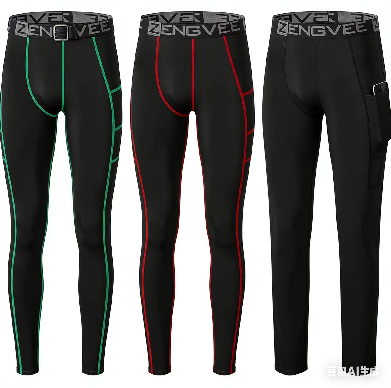 e61美单zengvee带口袋压缩长裤速干高弹压缩裤健身长裤打底裤