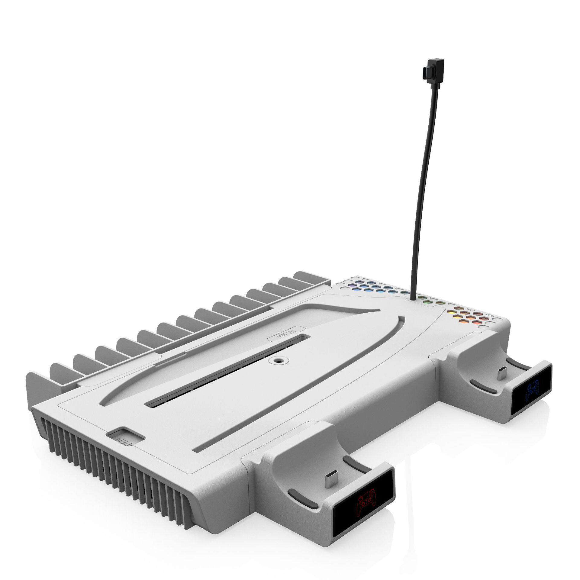 PS5主机多功能散热底座slim充电座游戏碟片头盔收纳架DZ505