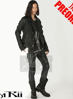 订 日本暗黑奢牌 ケムリ KMRii KM Rii 星条旗机车夹克 牛皮袖