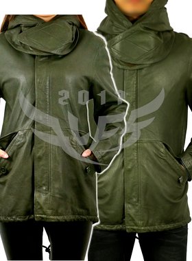 日单上野商会 军绿 boyfriend 风 M-51 M51羊皮防风衣皮衣