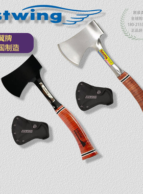 美国产ESTWING东翼E24运动斧一体锻造真皮镇定钢含鞘户外防身装饰