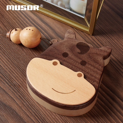musor实木生肖乳牙纪念盒女孩男孩儿童宝宝牙齿收纳保存创意礼物