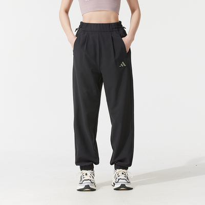 adidas阿迪达斯束脚运动九分裤秋女子简约透气舒适梭织长裤JM8777