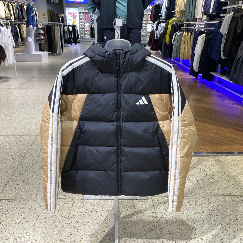 adidas男短款连帽羽绒服冬新款