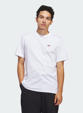 adidas阿迪达斯三叶草40LOGO白色半袖2025夏男短袖T恤JD2796