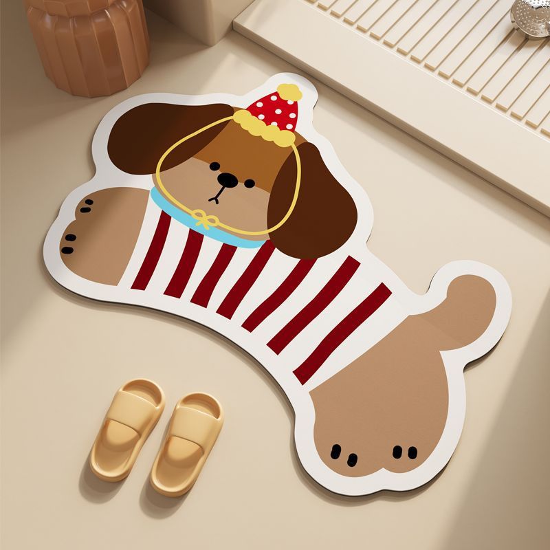 卡通浴室地垫防滑脚垫硅藻泥吸水速干软垫卫生间家用厕所门口地毯