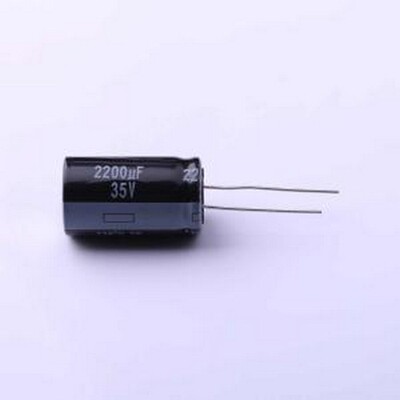 EEUTP1V222 直插铝电解电容 2200uF ±20% 35V 插件,D18xL31.5mm