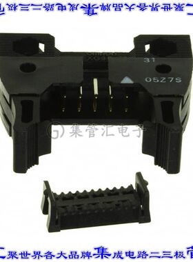 XG4E-1031 矩形连接器10POS插头2排2.54mm公引脚黑色IDC镀金自由