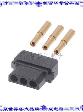 M80-8980305 矩形连接器3POS插座2mm母插口黑色压接镀金自由悬挂
