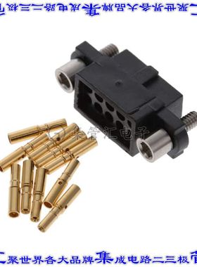 M80-4861005A 矩形连接器10POS插座2排2mm母插口黑色压接镀金自由