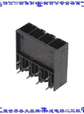 1930290000 端子块连接器4POS接头扁销7.62mm黑色90DEG通孔