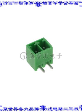 11930.1 端子块连接器2POS接头公引脚带罩3.81mm绿色90DEG通孔