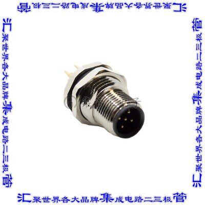 AI-T00209 圆形连接器5POS插座公形引脚焊接镀金面板安装