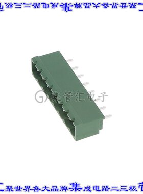 EM257508VC 端子块连接器8POS接头公引脚带罩5.08mm绿色垂直通孔