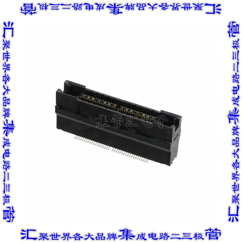 5767130-2 板对板连接器76POS插座中央带触点2排0.64mm表贴SMD镀