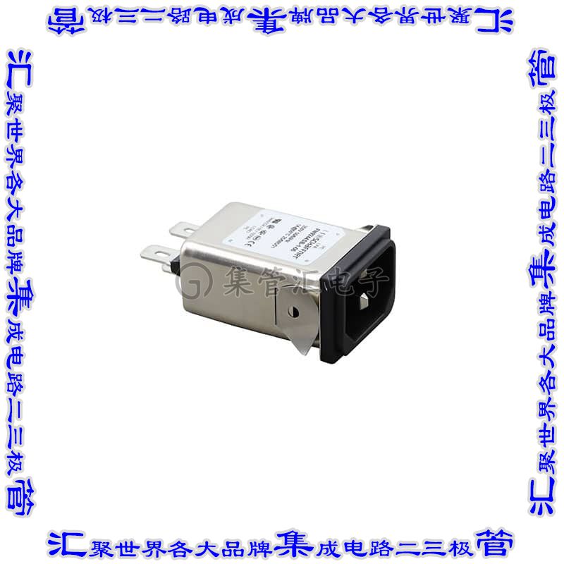 FN9244SB-1-06 电源接入连接器3POS插座公型片状插脚IEC320-C14面