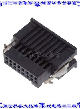 ISDF-08-D-M 矩形连接器外壳16POS 2排1.27mm母形插口黑色自由悬