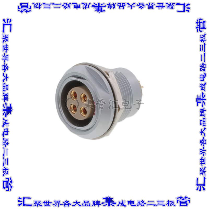 ECG.3B.304.CLL 圆形连接器4POS插座母插口焊杯镀金面板安装