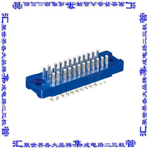 P-1634BA(09) 矩形连接器34POS插头3排公引脚蓝色焊接孔眼银自由