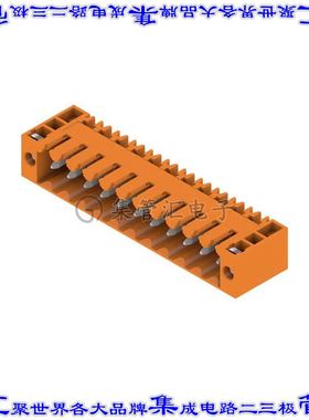 1607130000 端子块连接器11POS接头公引脚带罩3.5mm橙色90DEG通孔