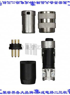 T3400018U 圆形连接器6POS插头公引脚焊杯镀金自由悬挂