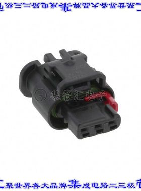 1-1670917-1 矩形连接器外壳3POS插座4mm母形插口黑色自由悬挂