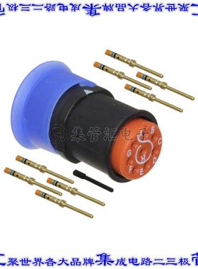 SJS831200 圆形连接器8POS插座公形引脚压接镀金自由悬挂