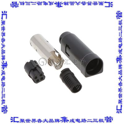 GTPWRDIN4LBFEM 圆形连接器4POS插头母插口焊接锡自由悬挂