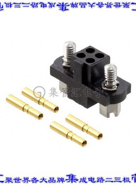 M80-4600405 矩形连接器4POS插座2排2mm母插口黑色压接镀金自由悬