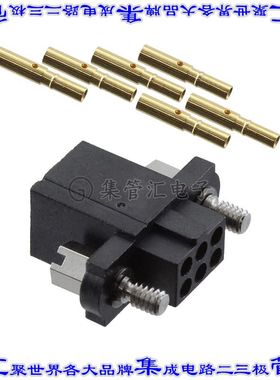 M80-4650605 矩形连接器6POS插座2排2mm母插口黑色压接镀金自由悬
