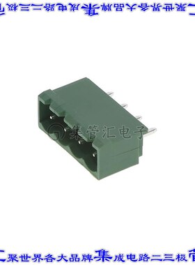 EM257504VC 端子块连接器4POS接头公引脚带罩5.08mm绿色垂直通孔