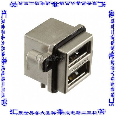 MUSBC111M0 连接器USB-A叠接式插座8POS USB 2.0通孔直角